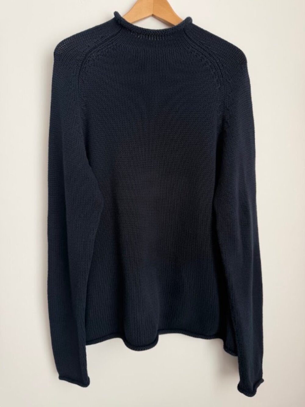 Vintage 90s J. Crew 1988 Cotton Rollneck Sweater Black Size M Style 61156 - Picture 2 of 12